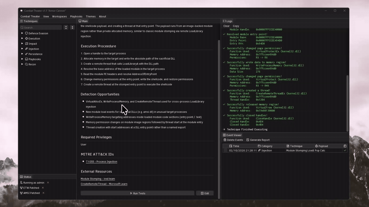 Combat Theater module stomping with ETW patched
